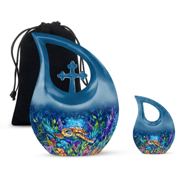 10 inch large Urn with 1 Keepsake 3 Inch Urn