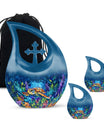 Turtle Theme Large Urn With 2 Keepsake Urn