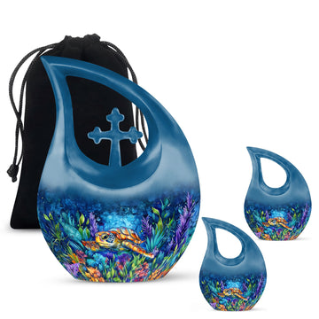 10 inch large Urn with 2 Keepsake 3 Inch Urns