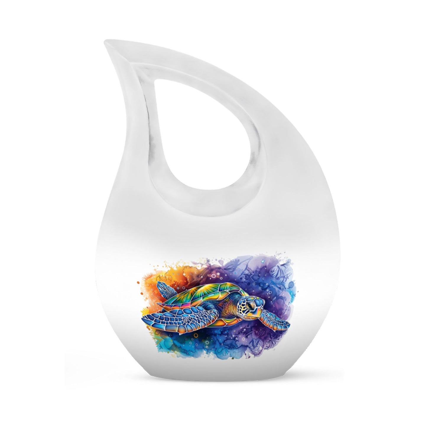 10-inch turtle-themed cross drop design urn
