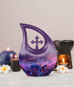 Turtle-themed 10 inch aluminum cross drop design funeral urn