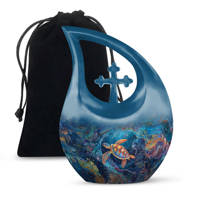 Turtle Theme Large Urn 10 Inch