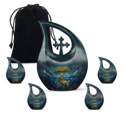Personalized Turtle Cremation Urn for Human Ashes - 10-inch, 200 cu in - Yatskia