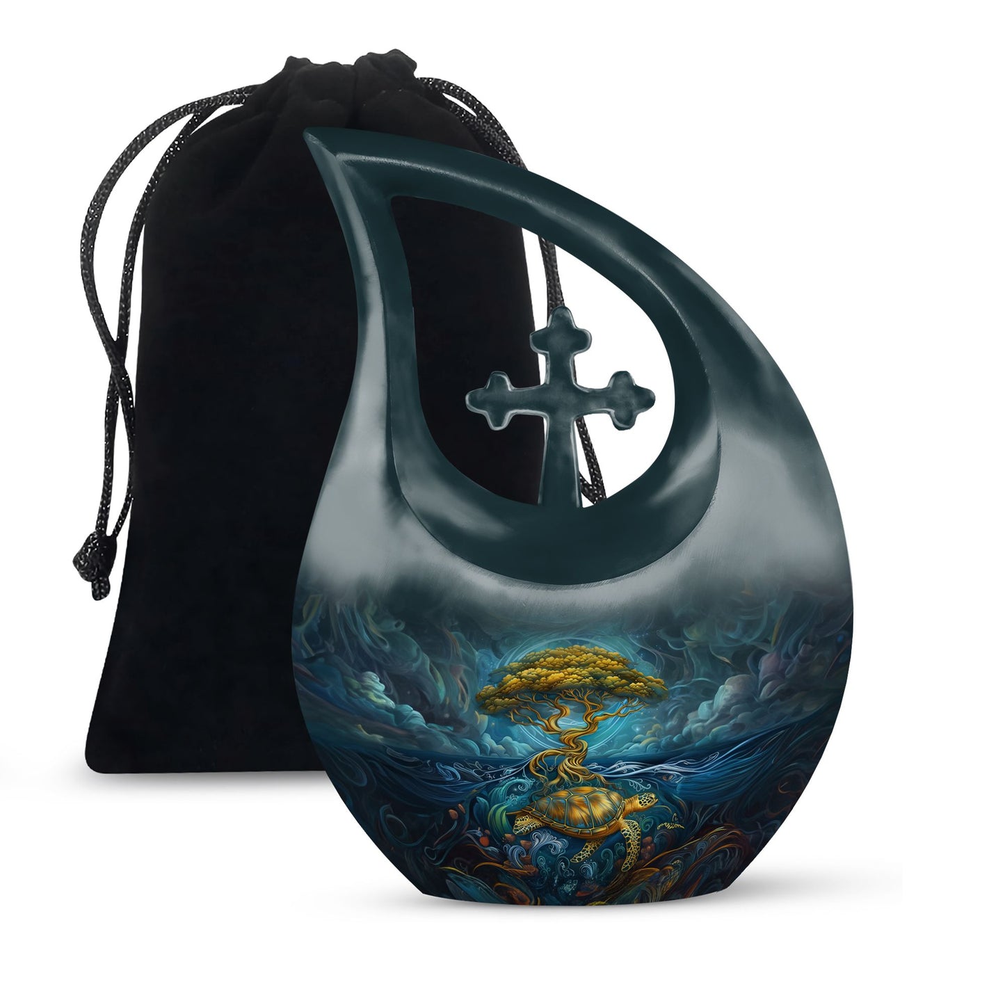 Turtle Theme Large Urn 10 Inch
