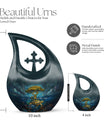 10-inch affordable Turtle Urn with cross drop design