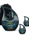 Turtle Memorial Urn - Blue Large Adult Urns For Human Ashes
