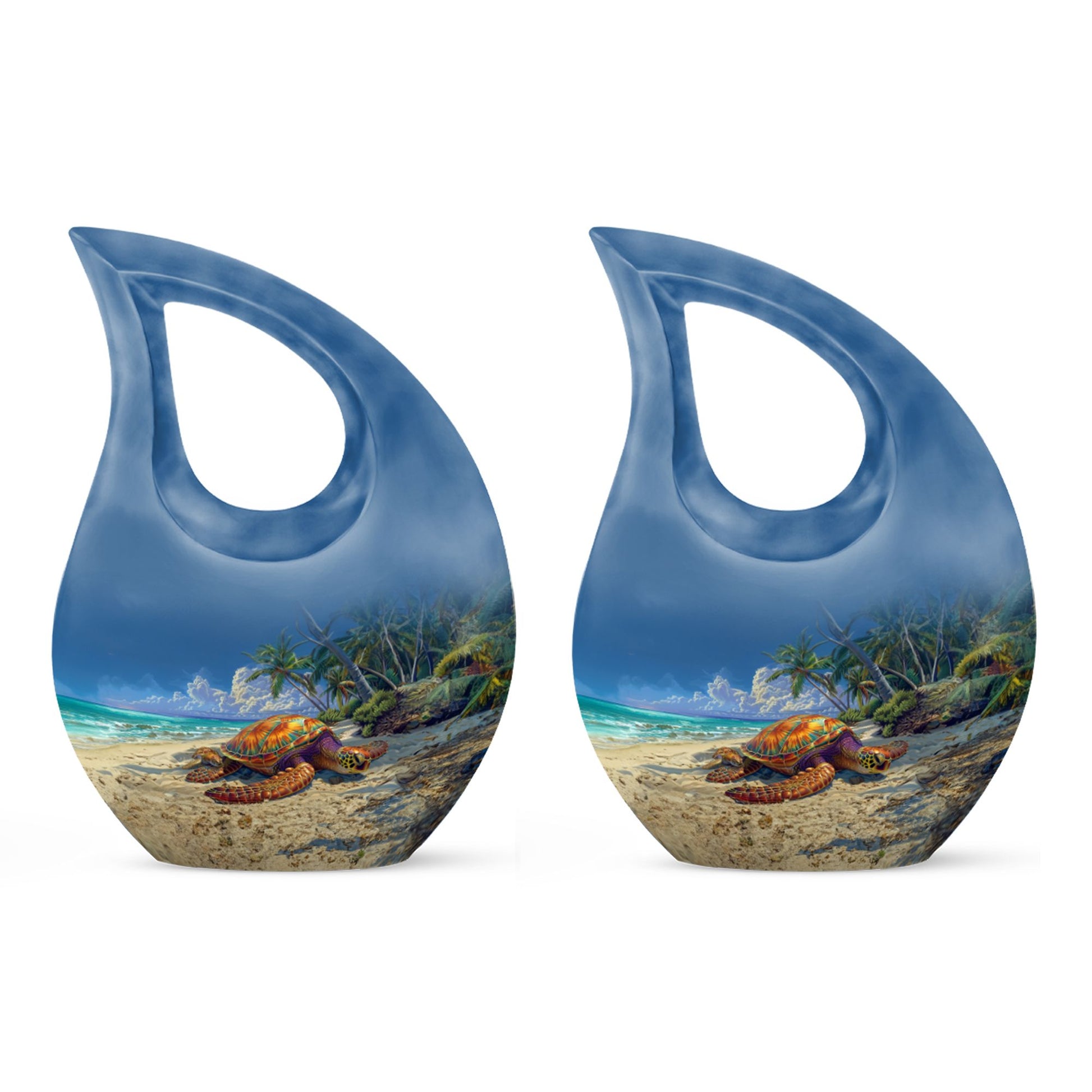 10-inch Turtle Urn with Cross Drop design