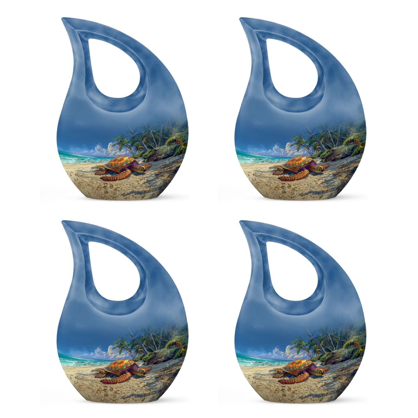 10-inch Turtle Urn with Cross Drop design