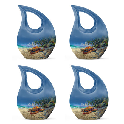 10-inch Turtle Urn with Cross Drop design