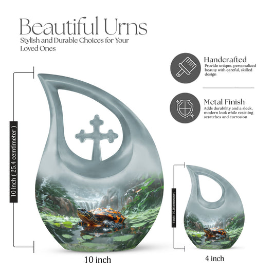 Turtle themed 10-inch Memorial Urn