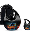 Piano Theme Large Urn With 1 Keepsake Urn