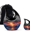 Sunrise Theme Large Urn With 1 Keepsake Urn