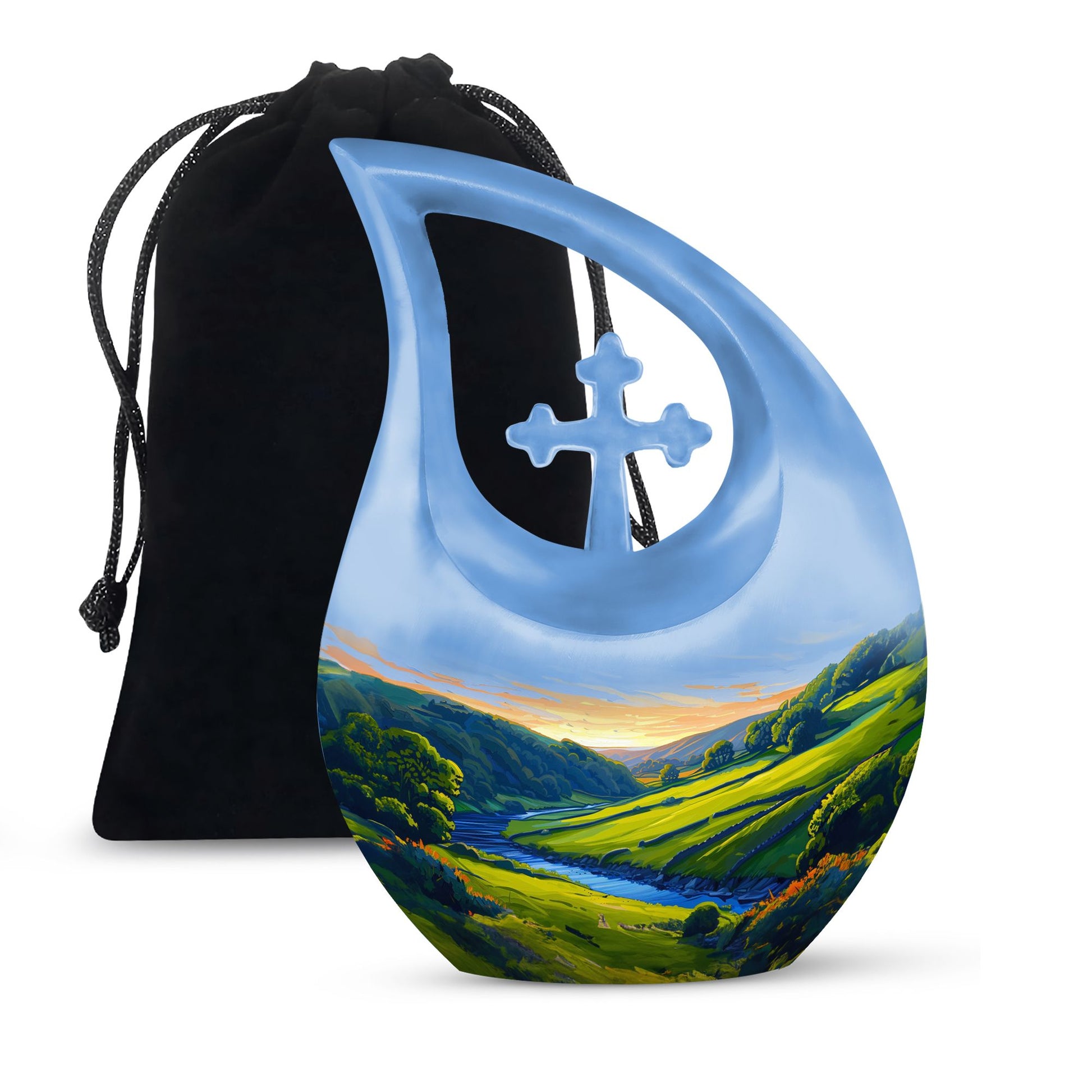 Sunrise Theme Large Urn 10 Inch