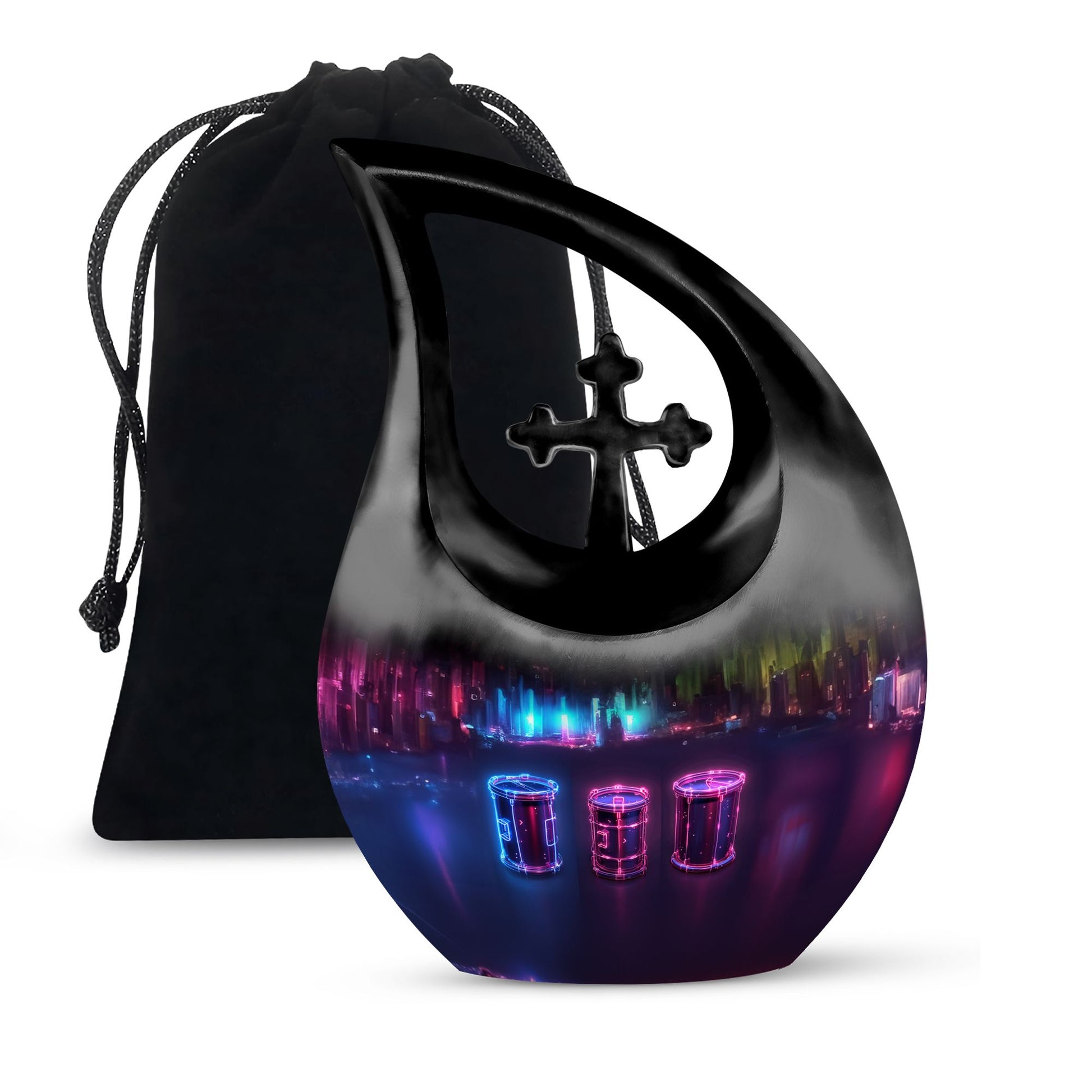 Drums And Music Theme Large Urn 10 Inch