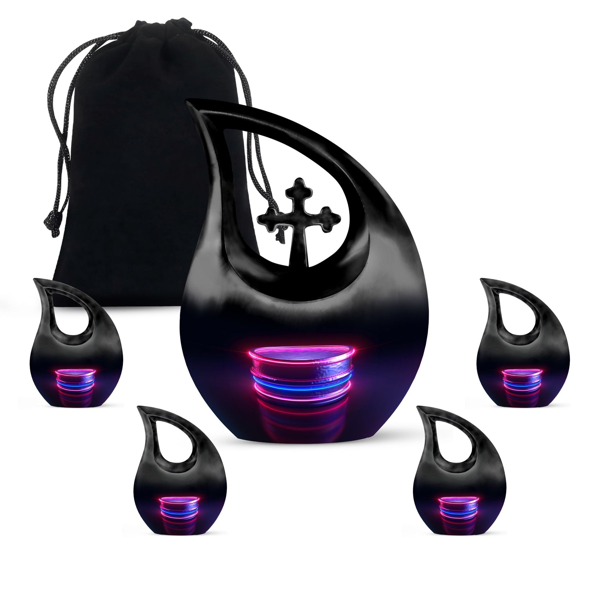 Drums And Music Theme Large Urn With 4 Keepsake Urn