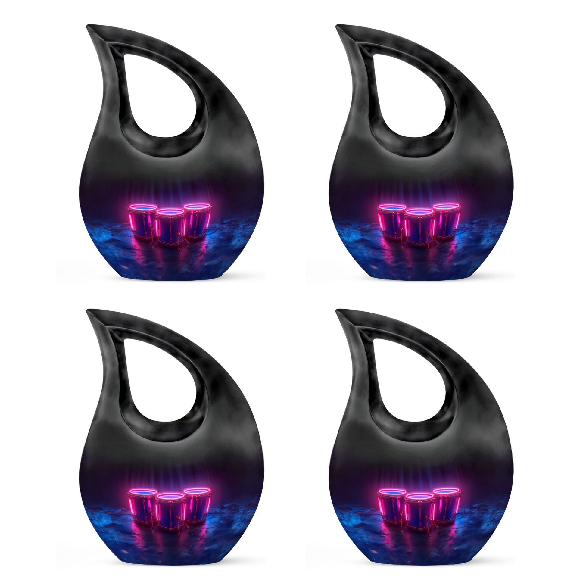 Drums And Music Theme 3 Inch Keepsake Pack of 4