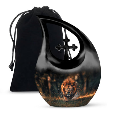 Lion Theme Large Urn 10 Inch