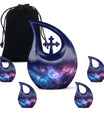 Galaxy Theme Large Urn With 4 Keepsake Urn