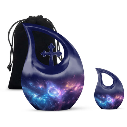 Galaxy Theme Large Urn With 1 Keepsake Urn