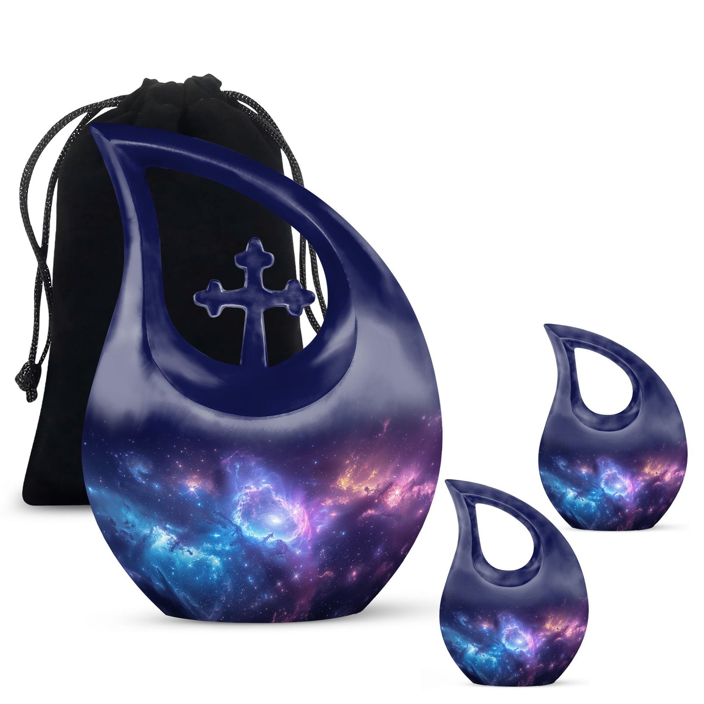 Galaxy Theme Large Urn With 2 Keepsake Urn