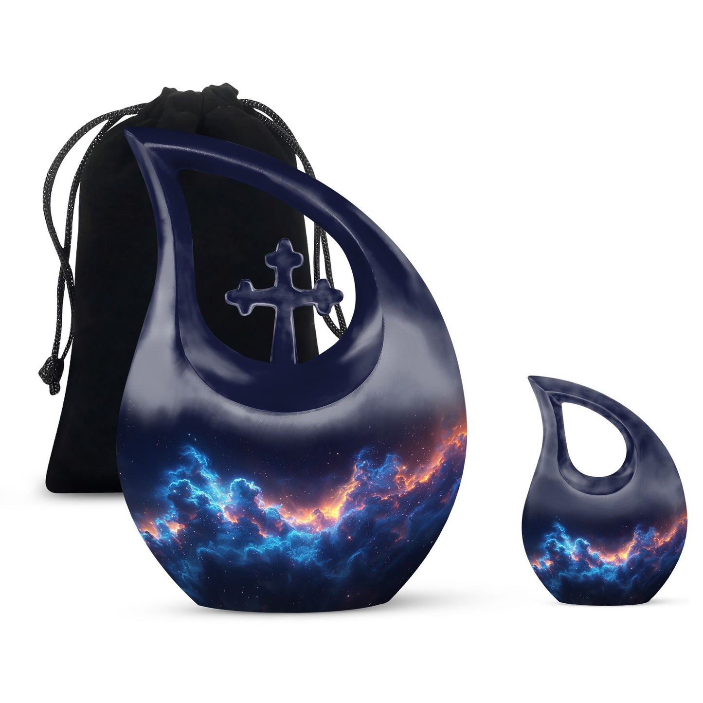Galaxy Theme Large Urn With 1 Keepsake Urn
