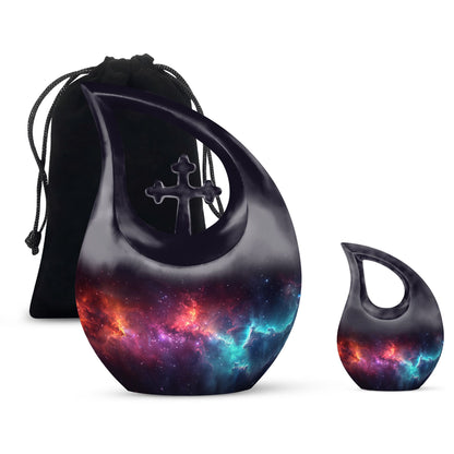 Galaxy Theme Large Urn With 1 Keepsake Urn