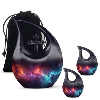 Galaxy Theme Large Urn With 2 Keepsake Urn