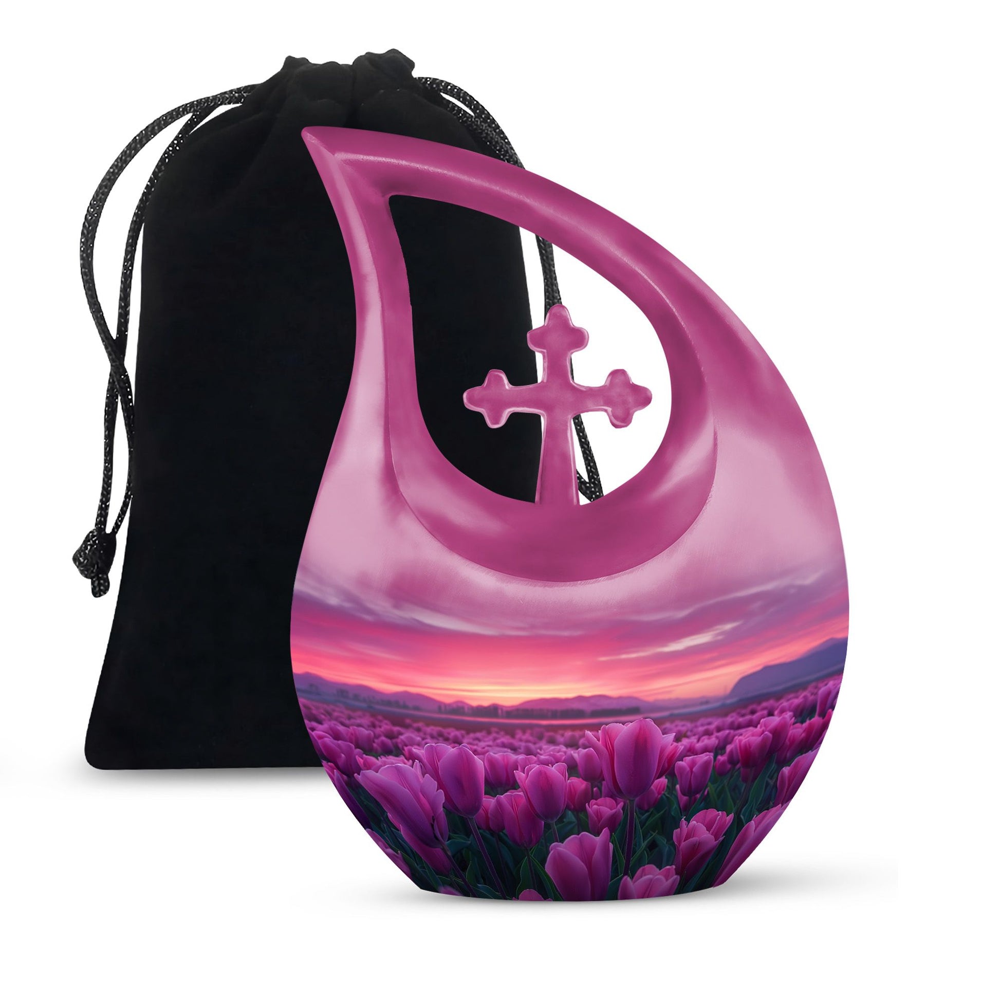 Tulips Theme Large Urn 10 Inch