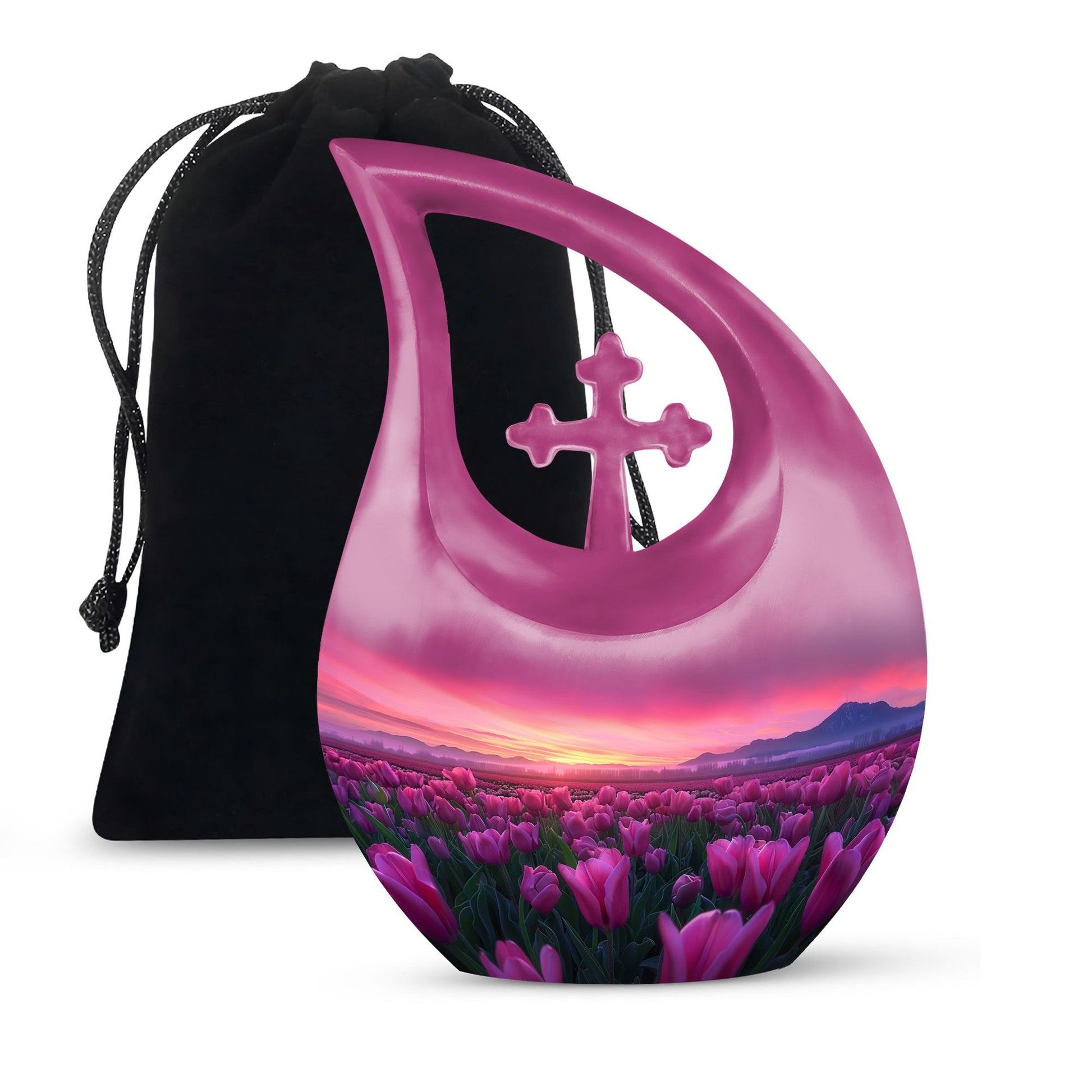 Tulips Theme Large Urn 10 Inch