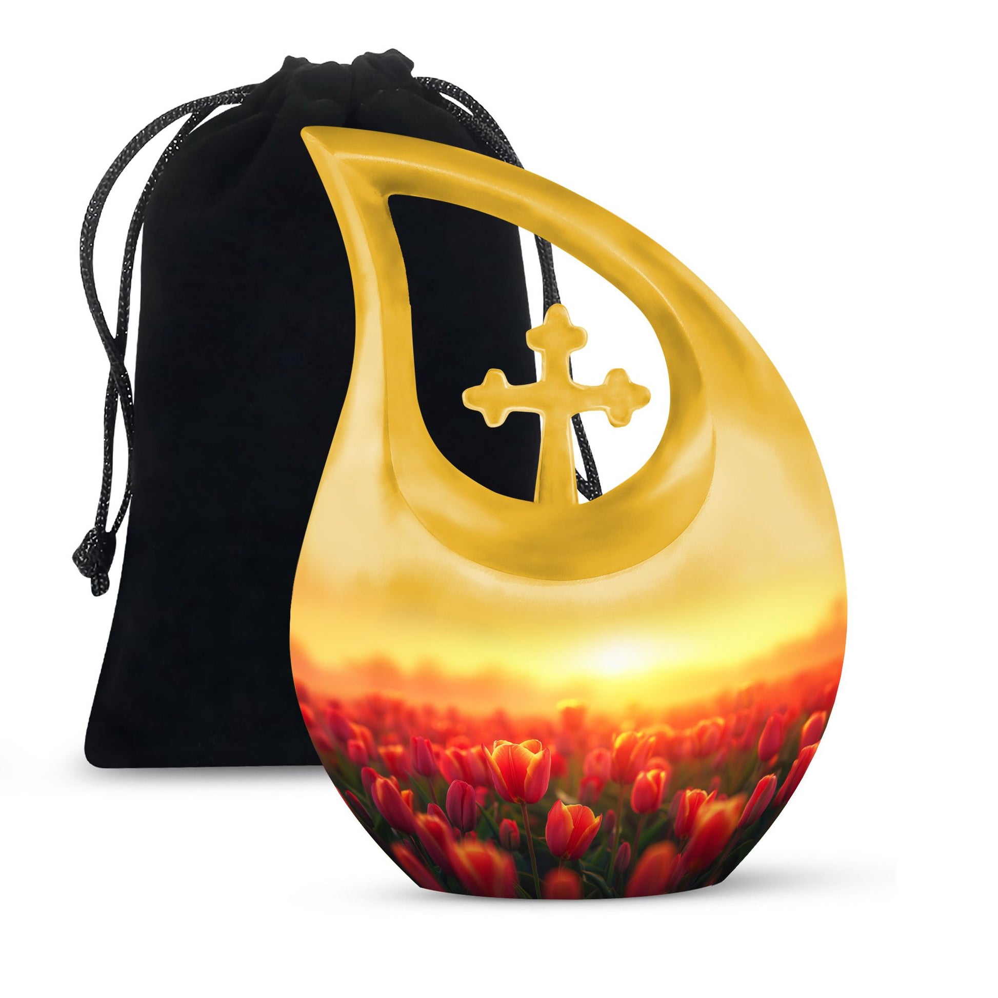 Tulips Theme Large Urn 10 Inch