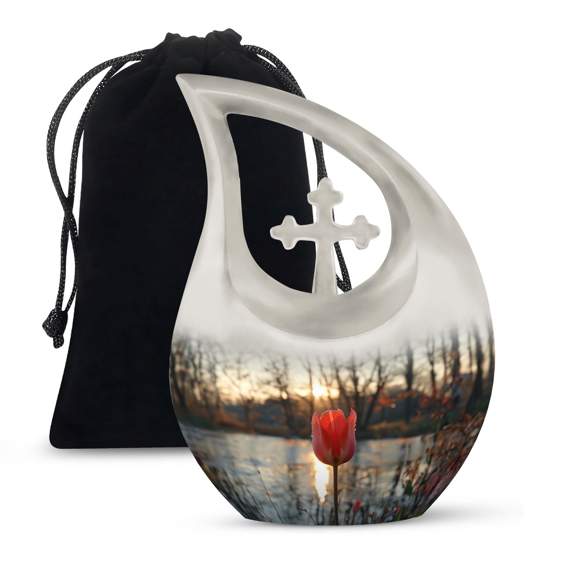 Tulips Theme Large Urn 10 Inch