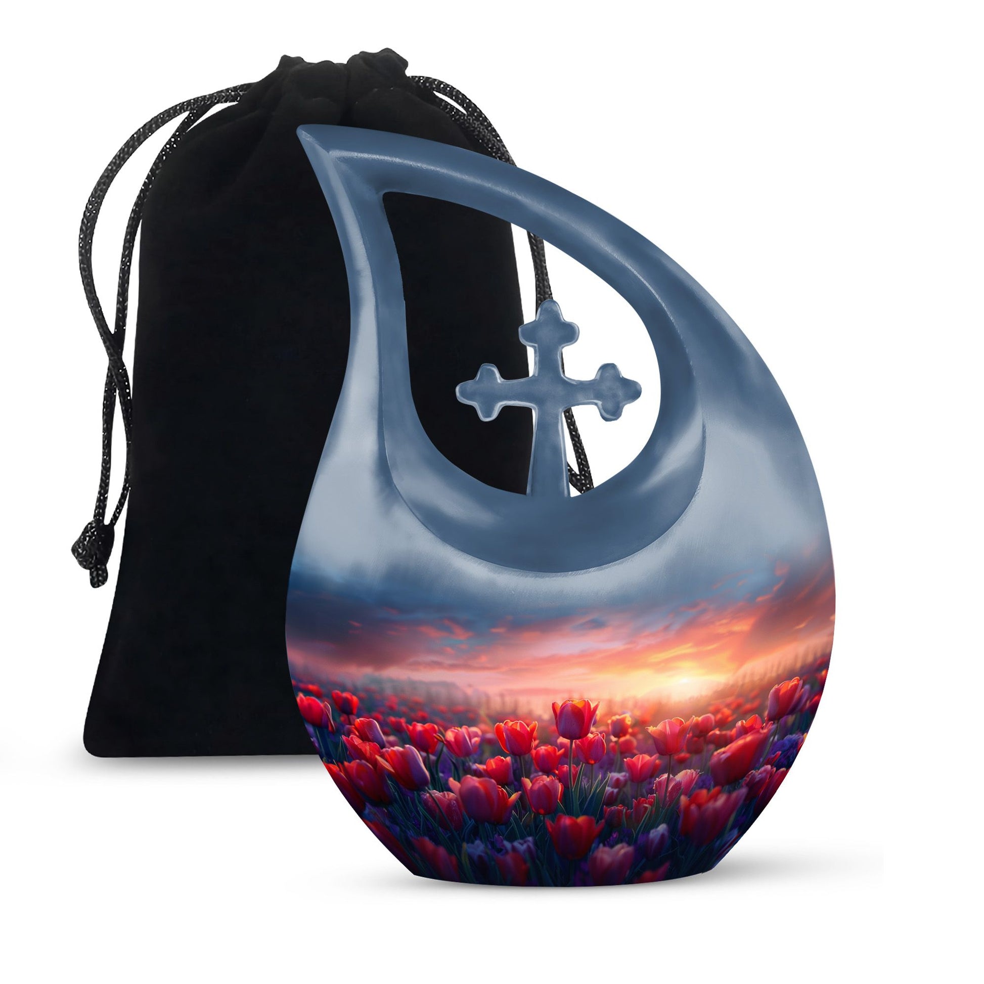 Tulips Theme Large Urn 10 Inch