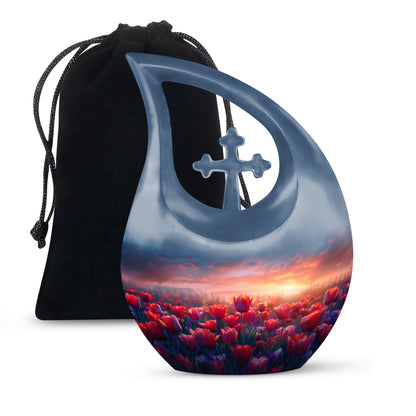 Tulips Theme Large Urn 10 Inch