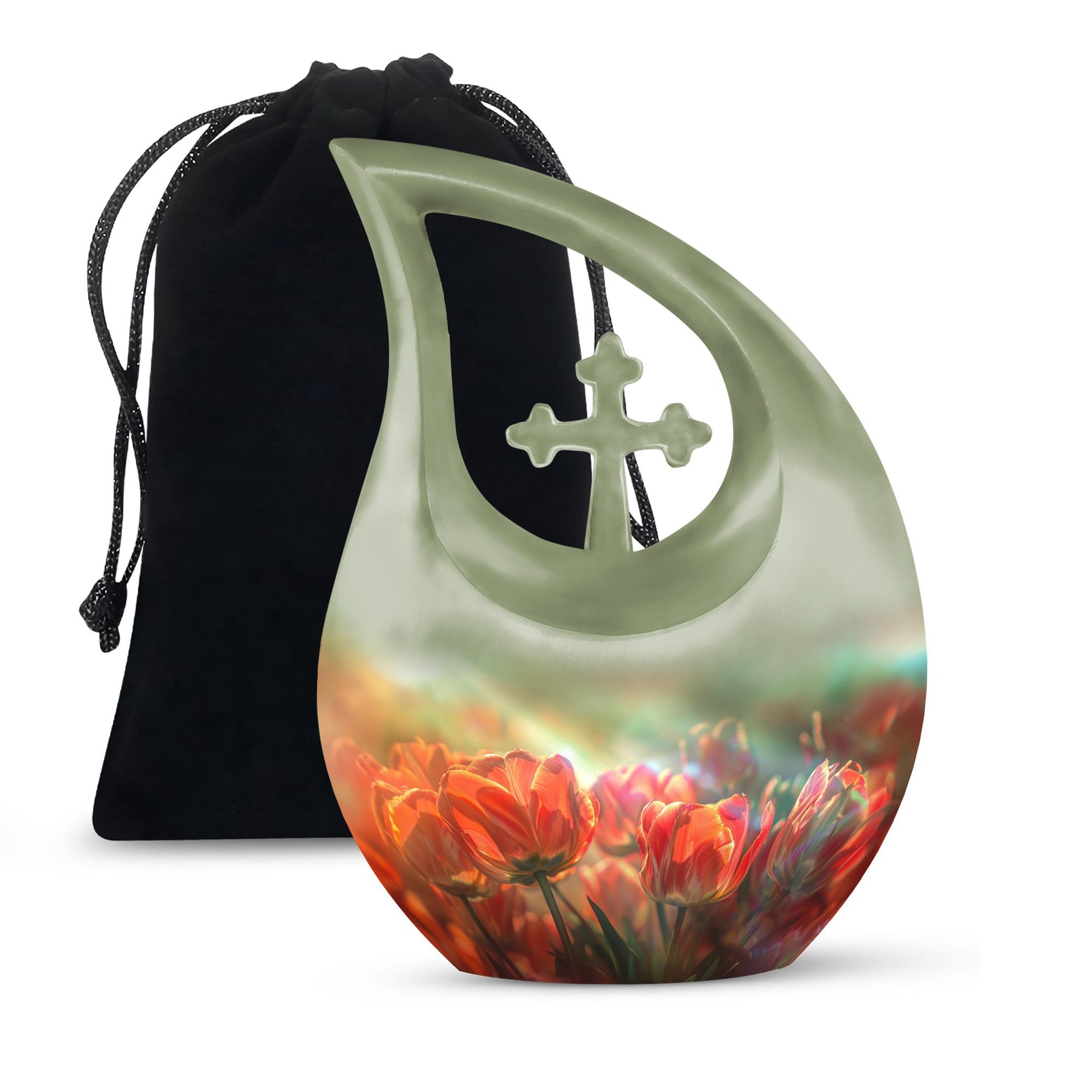 Tulips Theme Large Urn 10 Inch