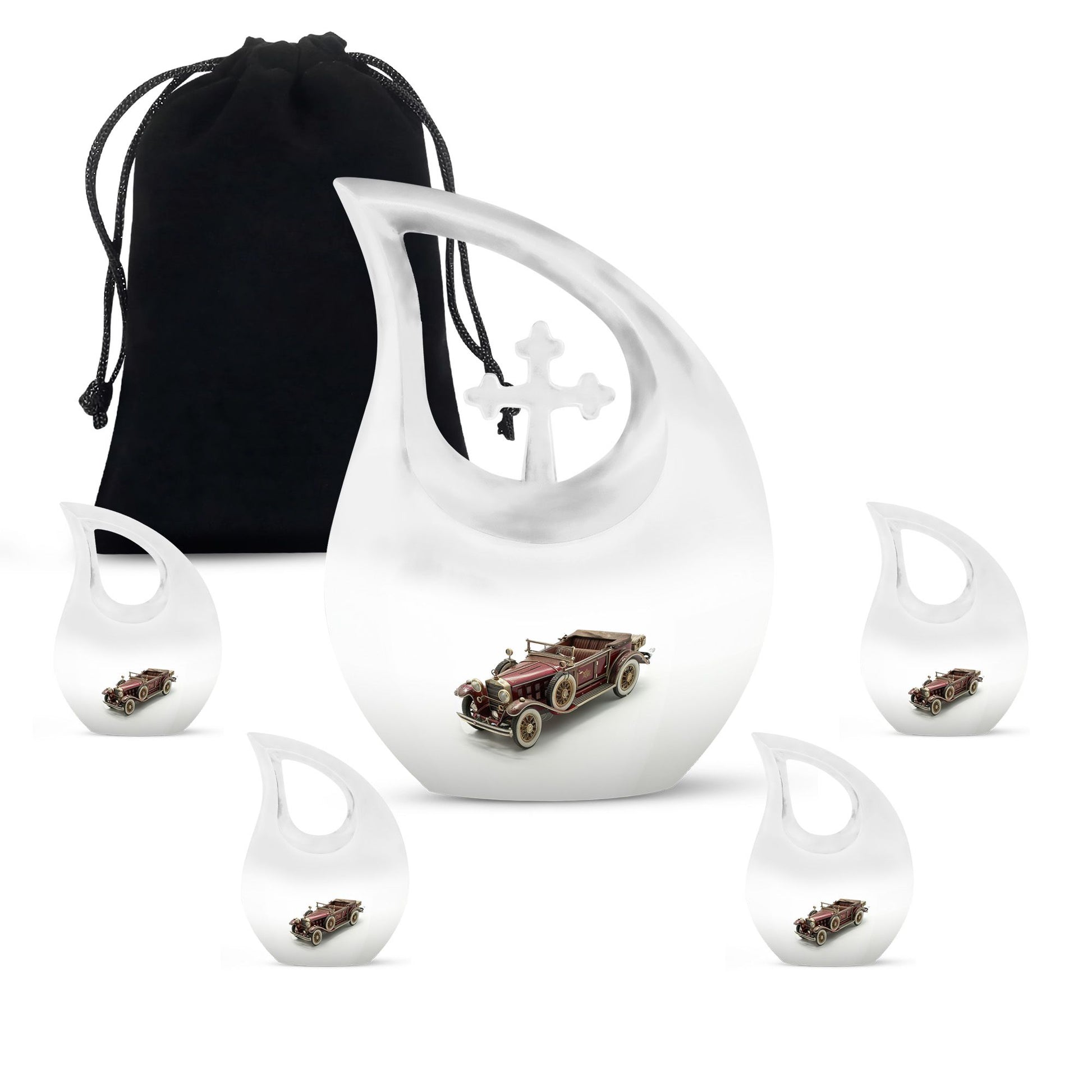 Car Theme Large Urn With 4 Keepsake Urn