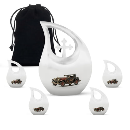 Car Theme Large Urn With 4 Keepsake Urn
