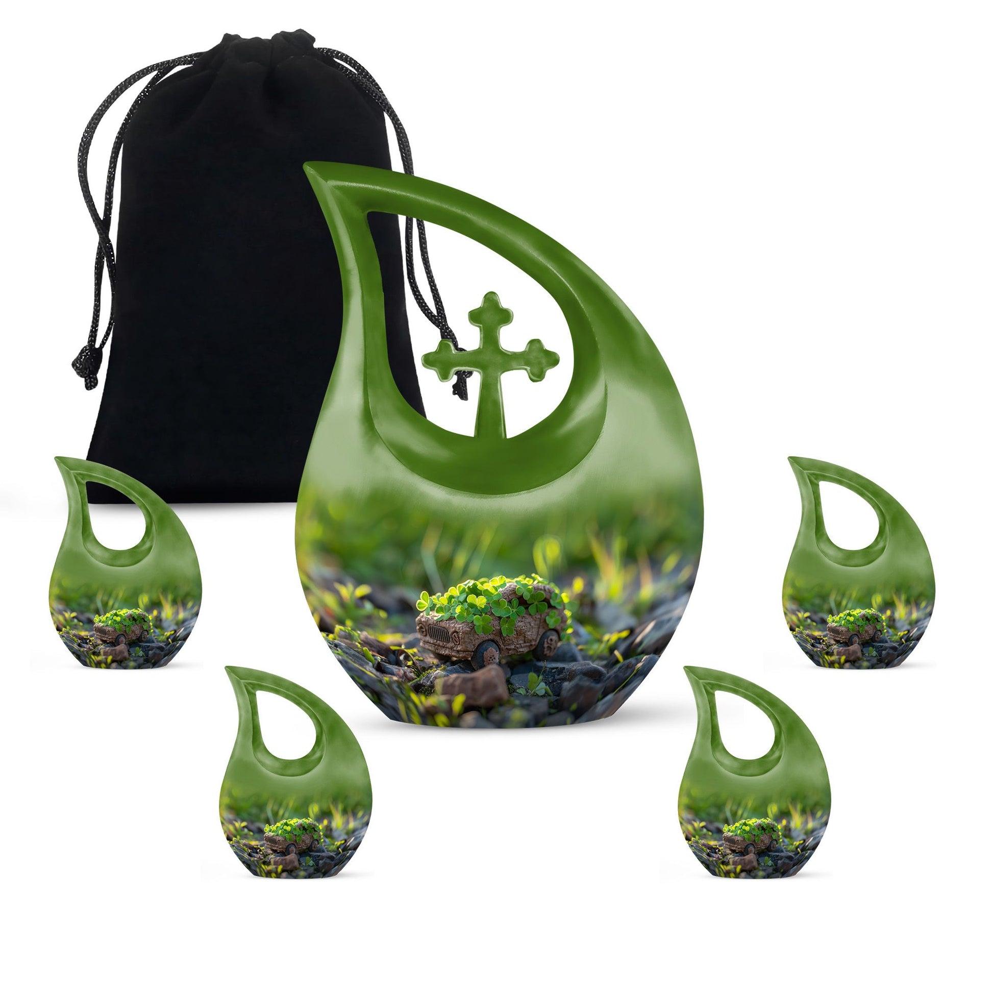 Car Theme Large Urn With 4 Keepsake Urn