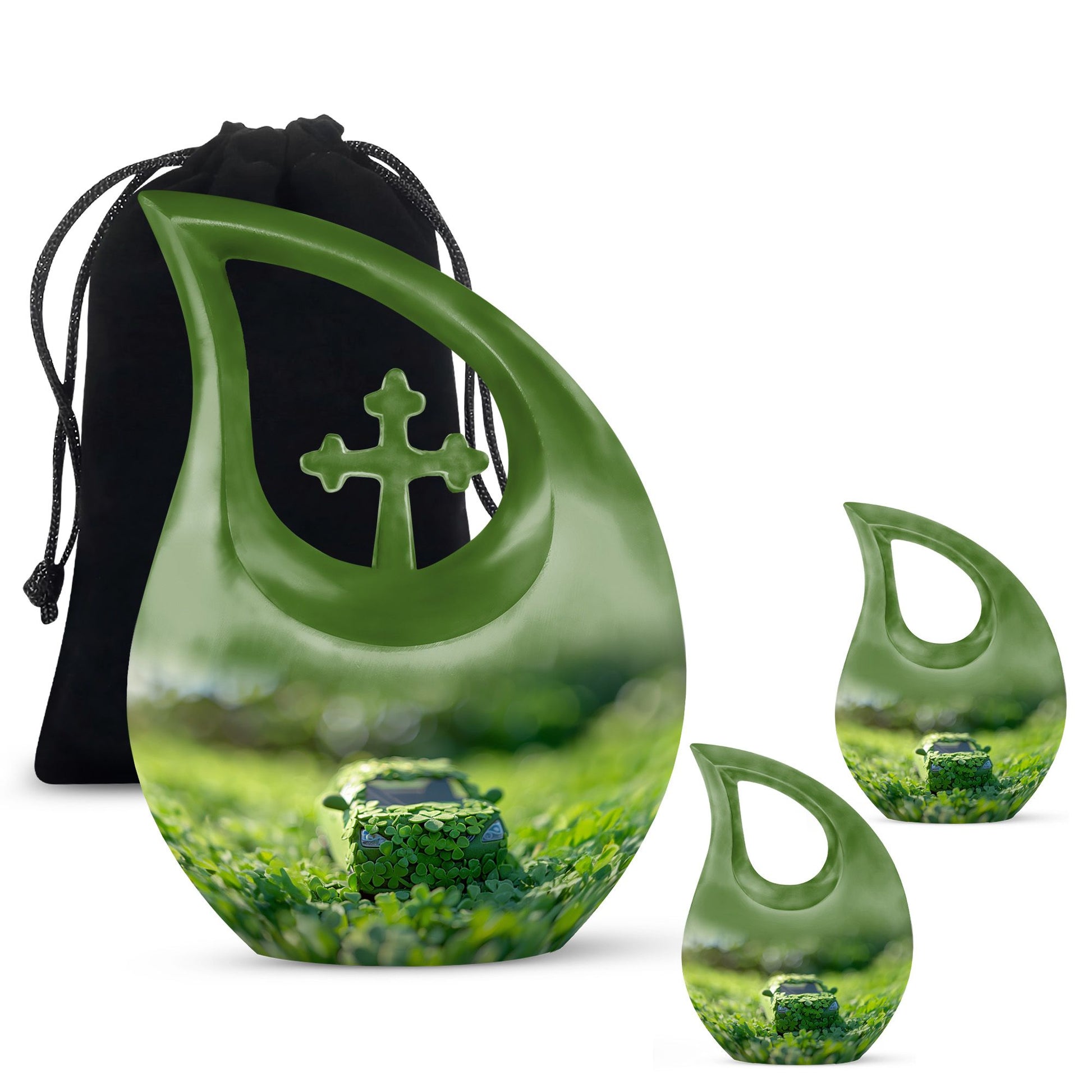 Car Theme Large Urn With 2 Keepsake Urn