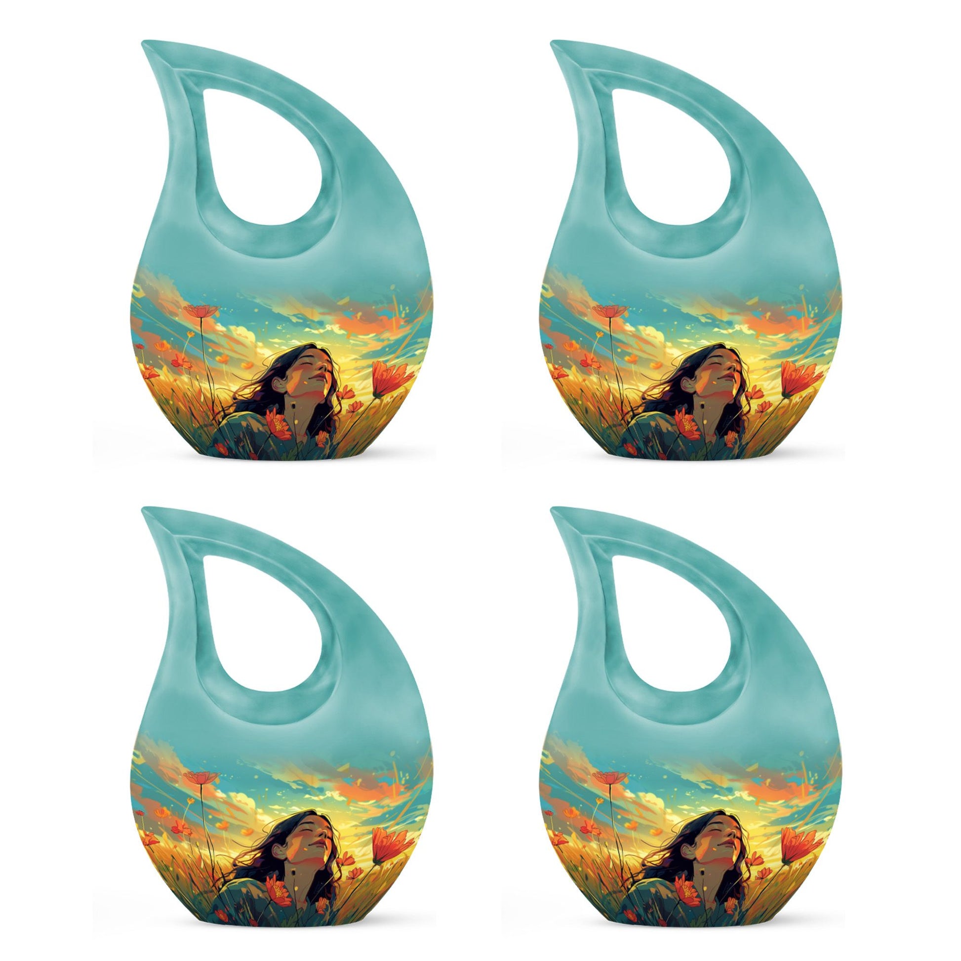 Flower Theme 3 Inch Keepsake Pack of 4