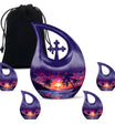 Sunset Theme Large Urn With 4 Keepsake Urn
