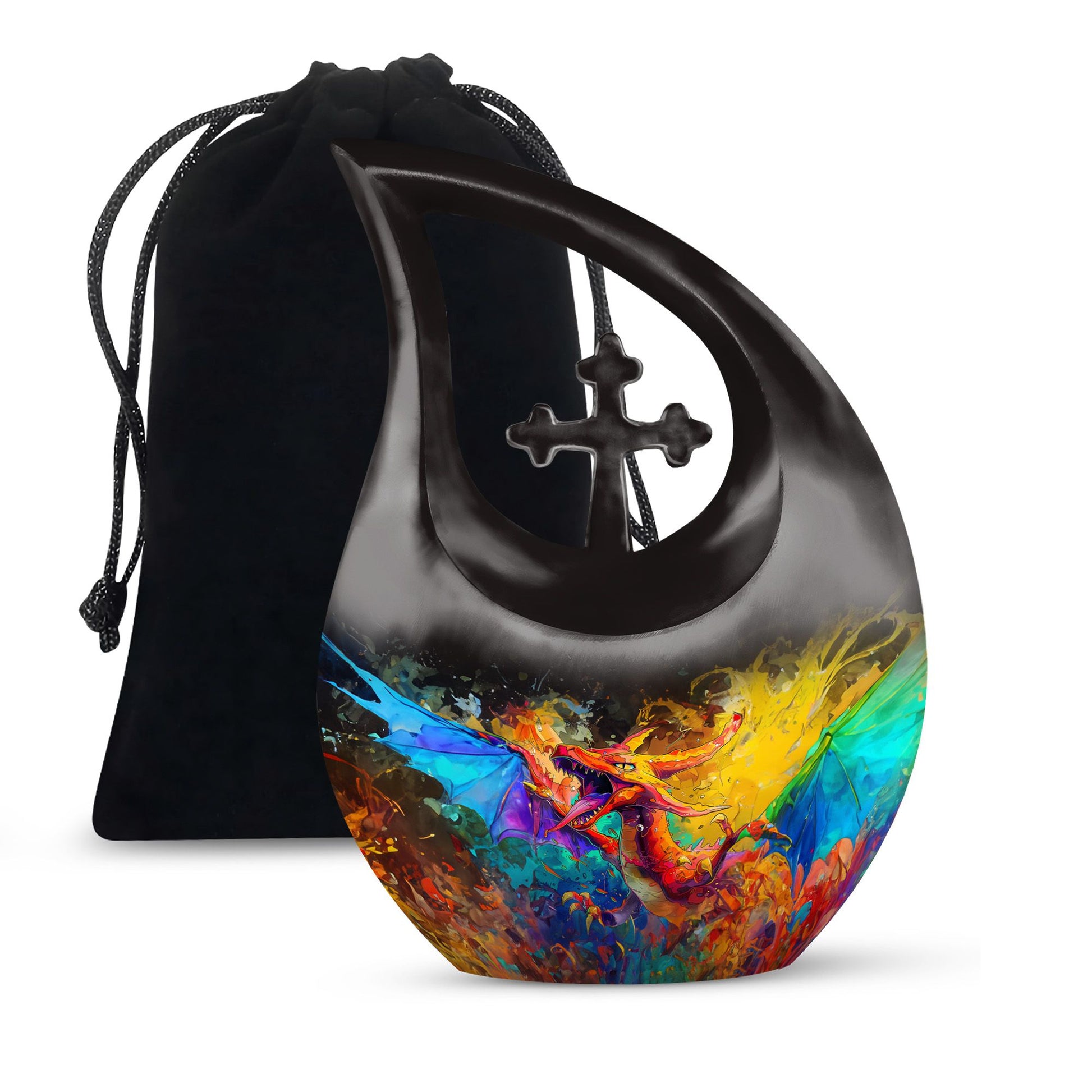 Dragon Theme Large Urn 10 Inch