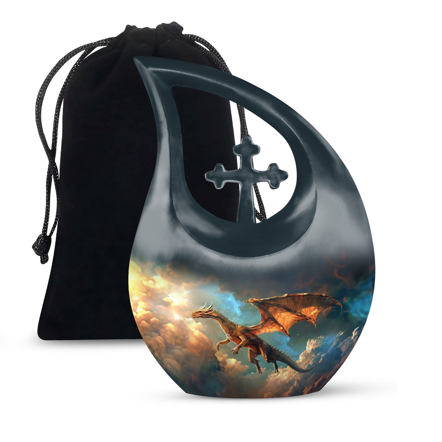 Dragon Theme Large Urn 10 Inch