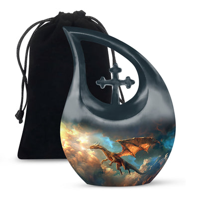 Dragon Theme Large Urn 10 Inch