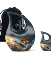 Dragon Theme Large Urn With 1 Keepsake Urn