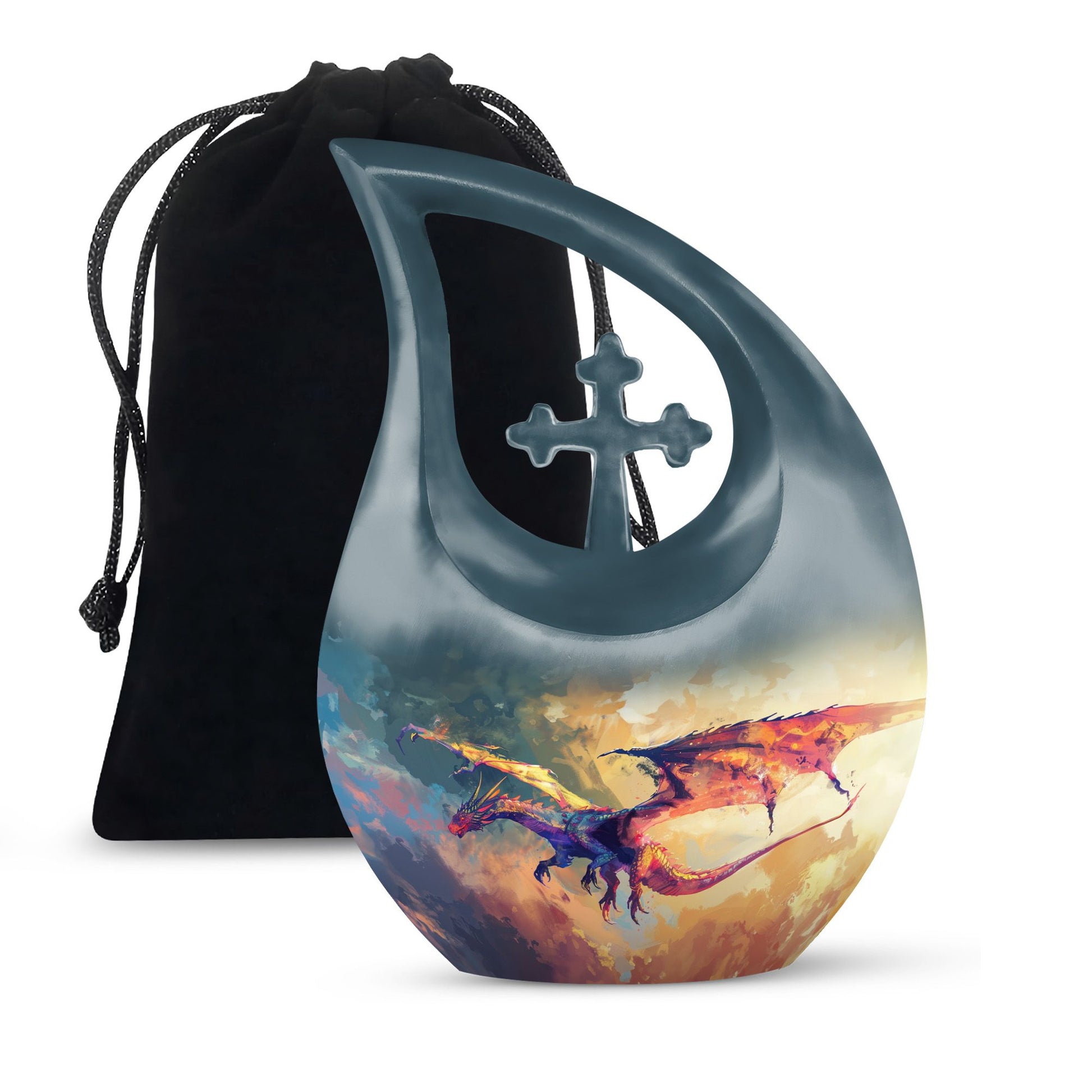 Dragon Theme Large Urn 10 Inch