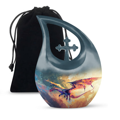 Dragon Theme Large Urn 10 Inch
