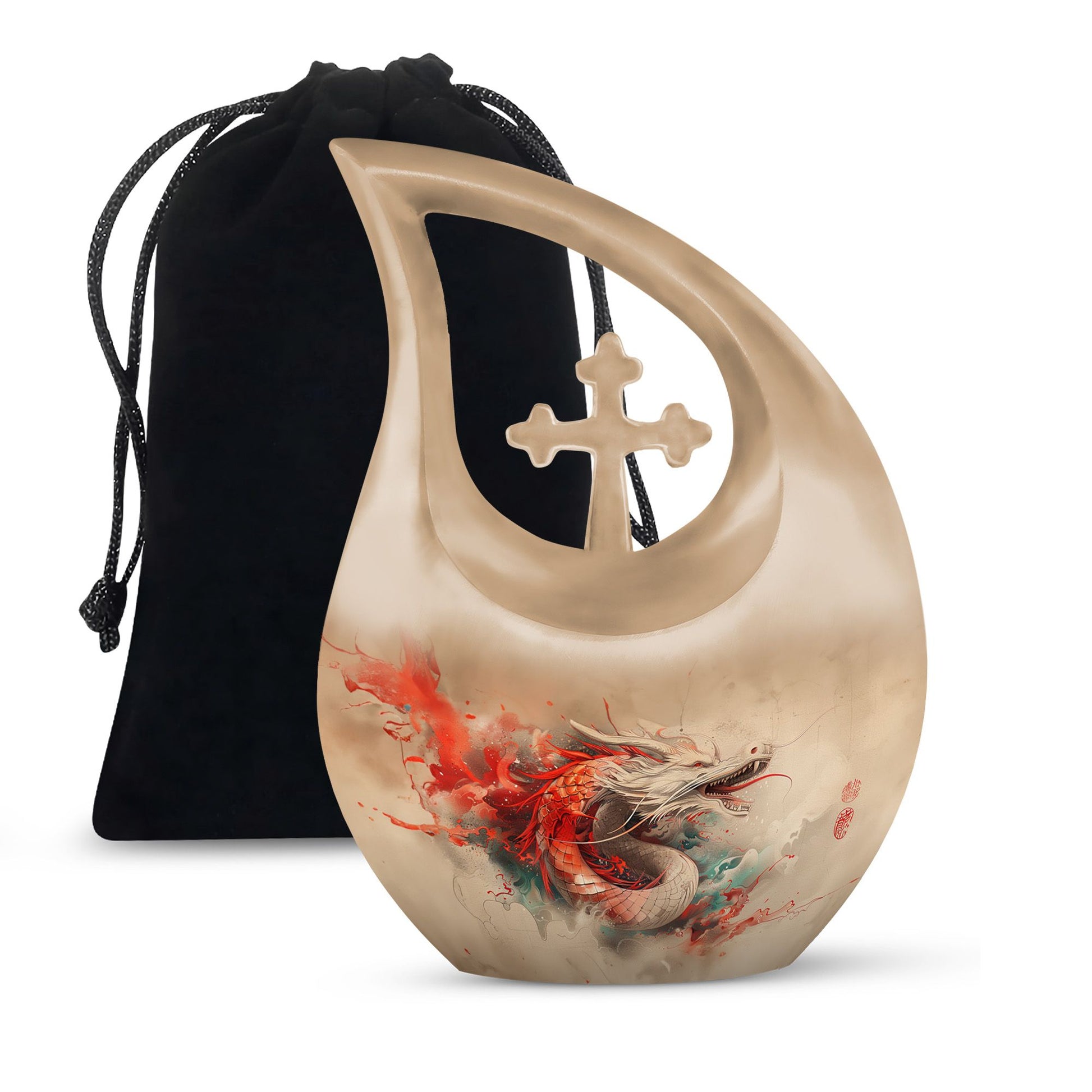 Dragon Theme Large Urn 10 Inch