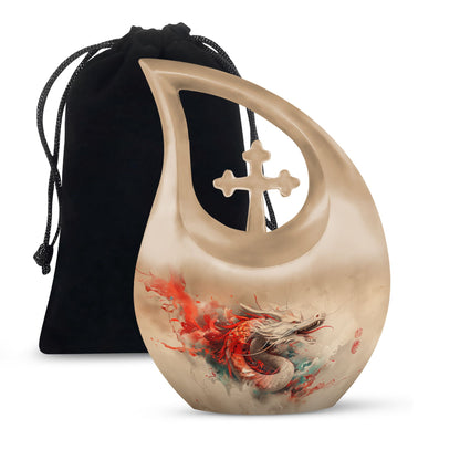 Dragon Theme Large Urn 10 Inch