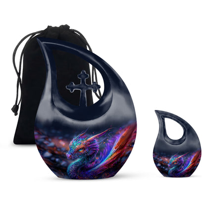 Dragon Theme Large Urn With 1 Keepsake Urn