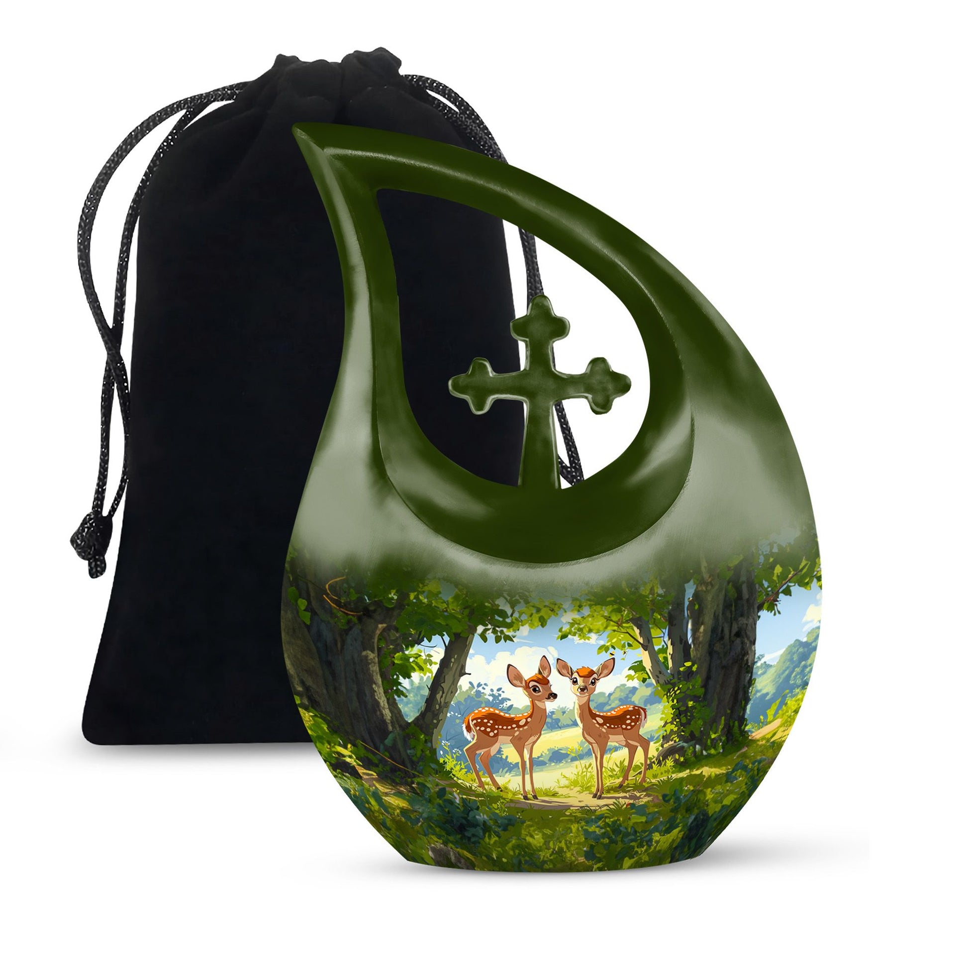 Deer Theme Large Urn 10 Inch